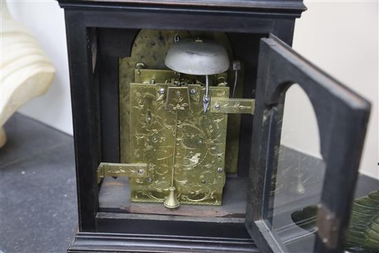 Benjamin Lockwood of Swaffham. A George III ebonised pearwood bracket clock, height 18in.